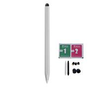 Universal Stylus Pen for All Touch Screens for Tablets or Smartphones, 2 in 1 Fiber Tip & Silicone Tip Double Pointer Pen for Drawing Writing (White)