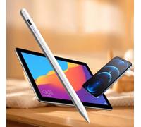 Universal Stylus Pen for Apple iPad and Android Tablets, White, USB-C Charging, Touch Control, Magnetic Adsorption, 1.5mm POM Tip, Replaceable Tips