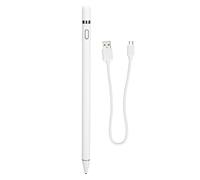 Universal Stylus Pen with Magnetic Cap, 95mAh Micro USB Rechargeable, White - High Accuracy, Wide Compatibility, Easy Use for Smartphone and Tablet