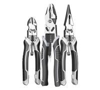Universal Super Alloy Wire Cutters Wire Stripper Demolisher Pliers Needle Nose Pliers Electrician Metalworking Professional Tool(3-piece set 9 inch B)