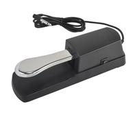 Universal Sustain Damper Pedal for Electric Piano and Electronic Organ, Chrome Plated Pedal with 1.5m Cable and 1/4 inch Jack