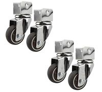 Universal Swivel Caster Wheels 1.5" & 2" with Brakes Silent Rubber Casters for Furniture Flower Stands & Stools Set of 4 HeavyDuty Fur Casters