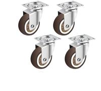 Universal Swivel Caster Wheels 4-Pack 1.5 Inch Rubber Flat Bottom Cart Wheels for Furniture Heavy-Duty Mobility Smooth Rolling Perfect for Home & Office Use