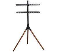 Universal Swivel Table Top TV Stand Stainless Steel Floating TV Floor Shelf for 65 98 Inches TVs Black TV Floor Stand Base on Wheels Castors