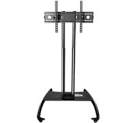 Universal Swivel Table Top TV Stand, Stainless Steel Floor Stand with Wheels for Bedroom, Corner Bracket for Large TVs
