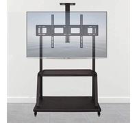 Universal Swivel Table Top TV Stand, Stainless Steel Floor Stand with Wheels for Bedroom, Corner Bracket for Large TVs