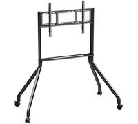 Universal Swivel Table Top TV Stand Stainless Steel Small TV Floor Stand for 50 80 Inches TVs Black TV Floor Bracket Tilt on Wheels Castors