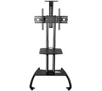 Universal Swivel Table Top TV Stand Stainless Steel TV Floor Tripod Stand for 55 86 Inches TVs White High TV Floor Stand on Wheels Castors U