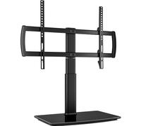 Universal Swivel TV Stand/Base Table Top TV Stand 32 to 70 inch TVs 80 Degree Swivel, 4 Level Height Adjustable, Heavy Duty Tempered Glass Base, Holds up to 40kgs Screens, HT04B-002P