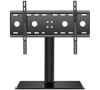 Universal Swivel TV Stand - Slim Stainless Steel Floor Mount for 12-27" TVs Black Floating Cabinet Up to 20kg Weight Capacity Adjustable Tilt Modern Design