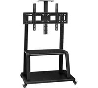 Universal Swivel TV Stand - Stainless Steel Floor Bracket for 32-75 Inch TVs Adjustable Height Modern Black Design Sturdy Base Easy Assembly Compatible with Most TVs