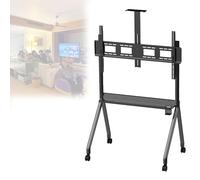 Universal Swiveling TV Stand with Lockable Wheels, Smartboard Compatible, Cable Management for Home Entertainment, Fits 55-100 Inch TVs