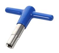 Universal T-shaped Drum Key with Silicone Cover for Beginners | Zinc Alloy Build, Anti Skid Grip, Blue Protective Sleeve, Single Piece Set for Tuning Adjustment