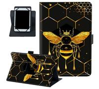 Universal Tablet Case 6-7 Inch, PU Leather 360° Rotating Folio Stand Cover, Multi-Angle Protective Case for 6"-7" Android Tablets，A Queen Bee and Honey