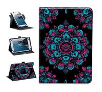 Universal Tablet Case Android Tablet Cover 360-Degree Rotation Viewing Stand Folio PU Leather Covers for All Kinds of 6-7Inch Android/iOS/Windows Tablets Cases,Blue and Pink Kaleidoscope