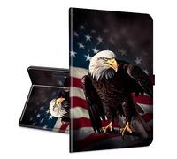 Universal Tablet Case for Samsung Galaxy Tab S9 Case 11 Inch and Other 10.5-11.5 Inch Models, 360-Degree Swivel Stand Ultra Slim PU Leather Stylish Tablet Cover, Falcon and Flags Theme