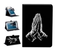 Universal Tablet Case Tablet Cover 360-Degree Rotation Viewing Stand Folio PU Leather Covers for All Kinds of 9-10.5Inch Android/iOS/Windows Tablets Cases,Praying Hands Art