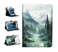 Universal Tablet Case Tablet Cover 360-Degree Rotation Viewing Stand Folio PU Leather Covers for All Kinds of 6-7Inch Android/iOS/Windows Tablets Cases,Mystic Forest Lake