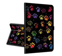 Universal Tablet for Google Pixel Tablet 2023 Case, 11 Inch and Other 10.5-11.5 Inch Models, with a 360-Degree Swivel Stand, Ultra Slim PU Leather Stylish Tablet Cover, Pet Paw Prints Theme