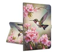 Universal Tablet for Google Pixel Tablet 2023 Case, 11 Inch and Other 10.5-11.5 Inch Models, with a 360-Degree Swivel Stand, Ultra Slim PU Leather Stylish Tablet Cover, Hummingbird Theme