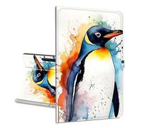 Universal Tablet for Google Pixel Tablet 2023 Case, 11 Inch and Other 10.5-11.5 Inch Models, with a 360-Degree Swivel Stand, Ultra Slim PU Leather Stylish Tablet Cover, Penguin Theme