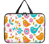 Universal Tablet Laptop Sleeve Case 10 inch, Sketch Birds and Flowers Slim Carrying Case Durable Handbag Travel Laptop Bag for 7 to 10-inch Laptops/Notebook/Kids Tablet/ipad/eBook Readers