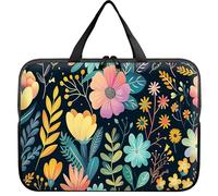 Universal Tablet Laptop Sleeve Case 10 inch, Wild Garden Flowers Slim Carrying Case Durable Handbag Travel Laptop Bag for 7 to 10-inch Laptops/Notebook/Kids Tablet/ipad/eBook Readers