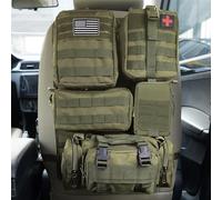Universal Tactical Car Seat Back Organizer Bag Tactical Molle Vehicle Organizers Panel Gear Accessories with 5 Different Size Molle Pouches for Car Truck Ford Jeep Vehicle (A style-Military green)