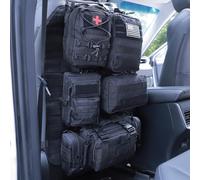 Universal Tactical Car Seat Back Organizer Bag Tactical Molle Vehicle Organizers Panel Vehicle Protector Organizers with 5 Detachable Pouches for Car Truck Ford Jeep (Model A-Black)