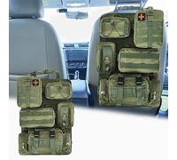 Universal Tactical Seat Back Organizer Vehicle Molle Panel Organizer Storage Bag with 5 Detachable Molle Pouch for All Vehicel Such as Jeep,Truck,SUV, Car, Ford,Chevy etc (B Model-Military Green)