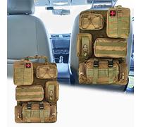 Universal Tactical Seat Back Organizer Vehicle Molle Panel Organizer Storage Bag with 5 Detachable Molle Pouch for All Vehicel Such as Jeep,Truck,SUV, Car, Ford,Chevy,Toyota etc. (N Khaki)