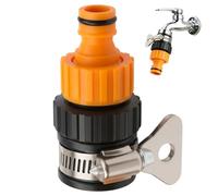 Universal Tap Connector 12-16mm Kitchen Tap Hose Connector Adjustable Garden Tap Fitting Set Faucet Adapter with Stainless Steel Clip Hose Pipe Fitting for Garden Bath Indoor and Outdoor