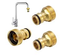 Universal Tap Connector,3 PCS Hose Pipe Tap Connector 22mm Female 24mm Male Kitchen Mixer Tap Hose Connector Hose Tap Connector for Kitchen Tap Bathroom Garden