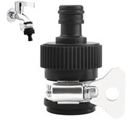 Universal Tap Connector,Garden Hose Pipe Adapter,Indoor Tap Connector 14-22mm Mixer Round Faucet Adaptor Threadless Kitchen Water-taps Adjustable Stainless Steel Collar Easy Tight
