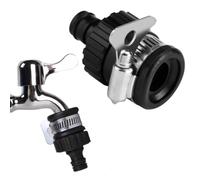 Universal Tap Hose Connector Adapter for Kitchen Mixer & Garden Use, 18mm-22mm Tap Fitting with Stainless Steel Clamp, Leak-Free Rubber Sink Attachment for Hose Pipe, Outdoor Watering & Gardening - Bl