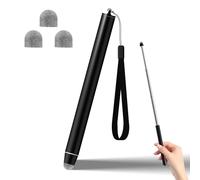Universal Telescopic Stylus Pen for Touch Screens,Retractable Pointer Stick & Stylus with Special，Equipped with 3 Original Pen Tips, Teacher Coach Presenter Pointer（with Lanyard, Black）
