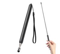Universal Telescopic Stylus Pen for Touch Screens, Retractable Pointer Stick Stylus with Special Flocking Tip, Pointers for Classroom, Pointer Finger Stick, Black Lanyard