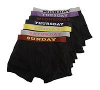 Universal Textiles Mens Days of The Week Boxer Shorts/Underwear (Pack of 7) (XL Waist 40-42inch (102-107cm)) (Black)