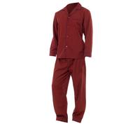 Universal Textiles Men's Plain Long Sleeve Shirt & Trouser Bottoms Nightwear Pyjama Set in Red | Size: Medium Universal Textiles Red M