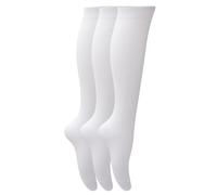 Universal Textiles Women's Plain Knee High School Socks (Pack Of 3) in White | Size: 12-3 Universal Textiles White 12-3