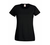 Universal Textiles Women's Value Fitted Short Sleeve Casual T-Shirt in Black | Size: Medium Universal Textiles Black M