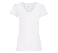 Universal Textiles Women's Value Fitted V-Neck Short Sleeve Casual T-Shirt in White | Size: Medium Universal Textiles White M