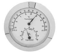 Universal Thermometer Hygrometer Temperature Tester Humidity Meter Guitar Violin Viola Small Round Fahrenheit and Centigrade Alloy Steel Back