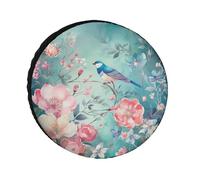 Universal Tire Cover Flower and Bird Style Heavy Duty Oxford Fabric Waterproof Wheel Protector for SUV Truck RV Dust Snow Sun Protection 24 Inch