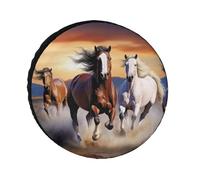 Universal Tire Cover Replacement Running Horses Waterproof Trailer Tire Cover Custom Travel Wheel Protectors for Trailers Truck RV