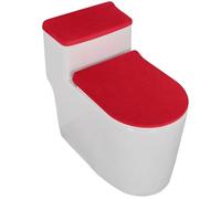 Universal Toilet Cover, 2sets Stretch Velvet Toilet Lid Cover and Tank Soft Thickened Washable Universal Cushion Home Hotel(Multi-colored)