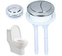 Universal Toilet Flush Button, Dual Flush Replacement Button with Cuttable Pusher, Round ABS Toilet Tank Push, Small