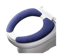 Universal Toilet Seat Cover Cartoon Sticker Warm Soft Washable Bathroom Closestool Protector Accessories WC(Enlarge-Dark Blue)