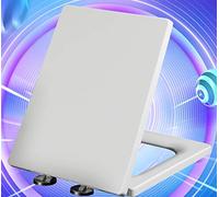 Universal Toilet Seat Soft Close White Quick Release Universal Square Anti Bacterial Toilet Lid Square Shape, Slow Close Hinges Adjustable,White