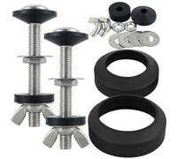 Universal Toilet Tank to Bowl Gaskets, Washers, Bolts & Seals for 2" & 3" Cistern Coupling Flush Valve Kit - Stainless Steel & Rubber